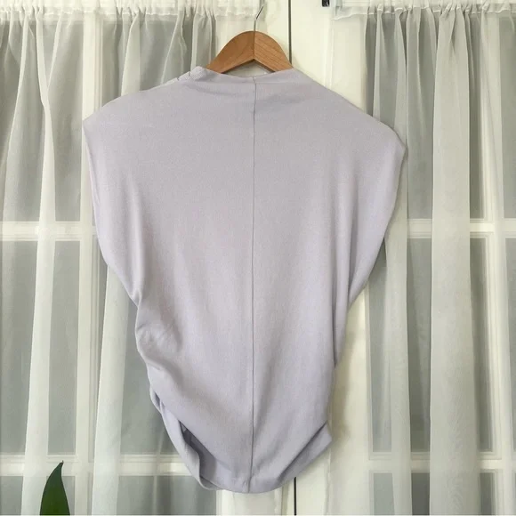 Michael Stars Amara Power Shoulder Tee Amethyst Size Small - Picture 5 of 7